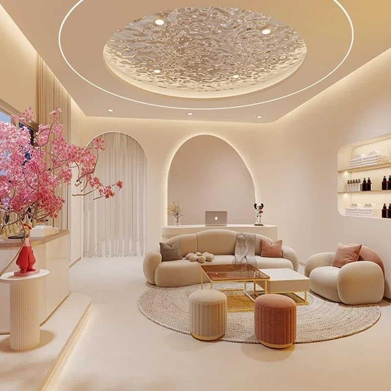 Aroma Homes Modern Curved Sofa Set – Cloud-Inspired Living Room Couch with Soft Armchairs & Ottomans (Red, Single Seater) - Image 3